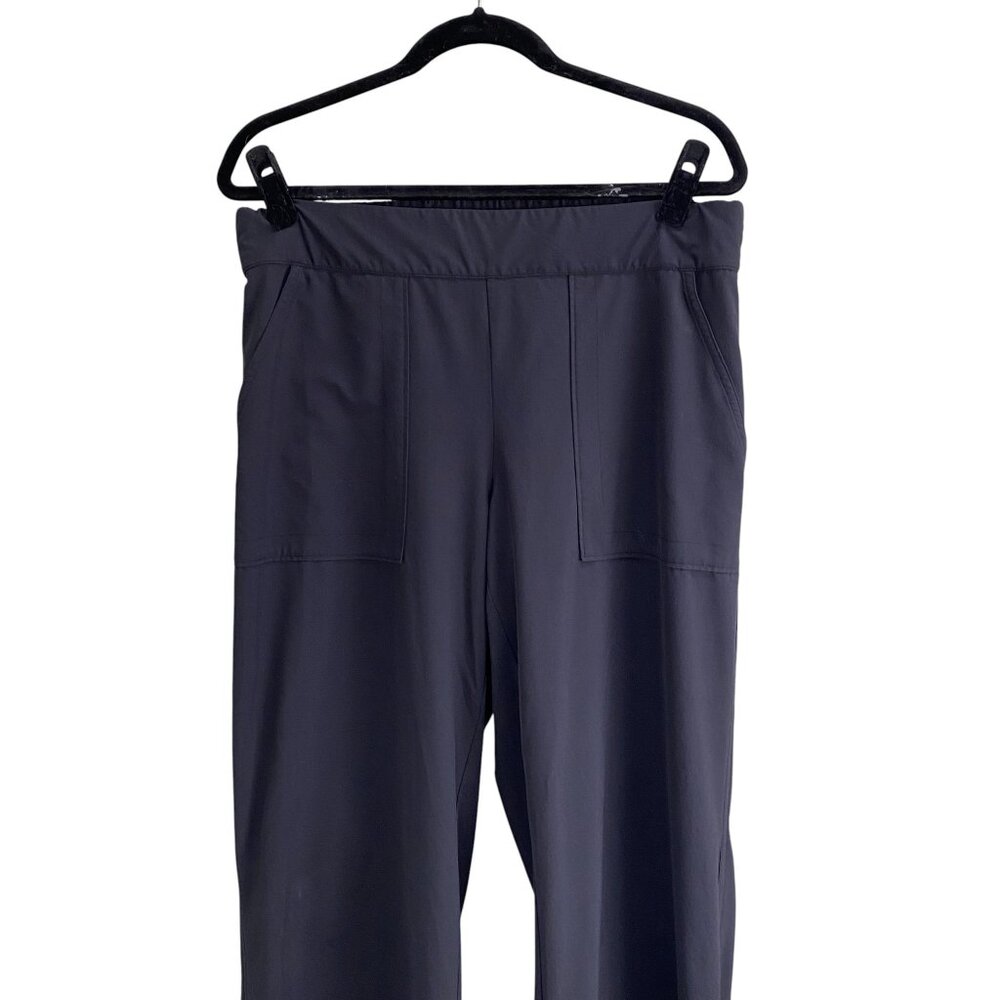 Athleta Chelsea Wide Leg Pant Black Featherwight Stretch Travel Work Sz 12 - Picture 5 of 10